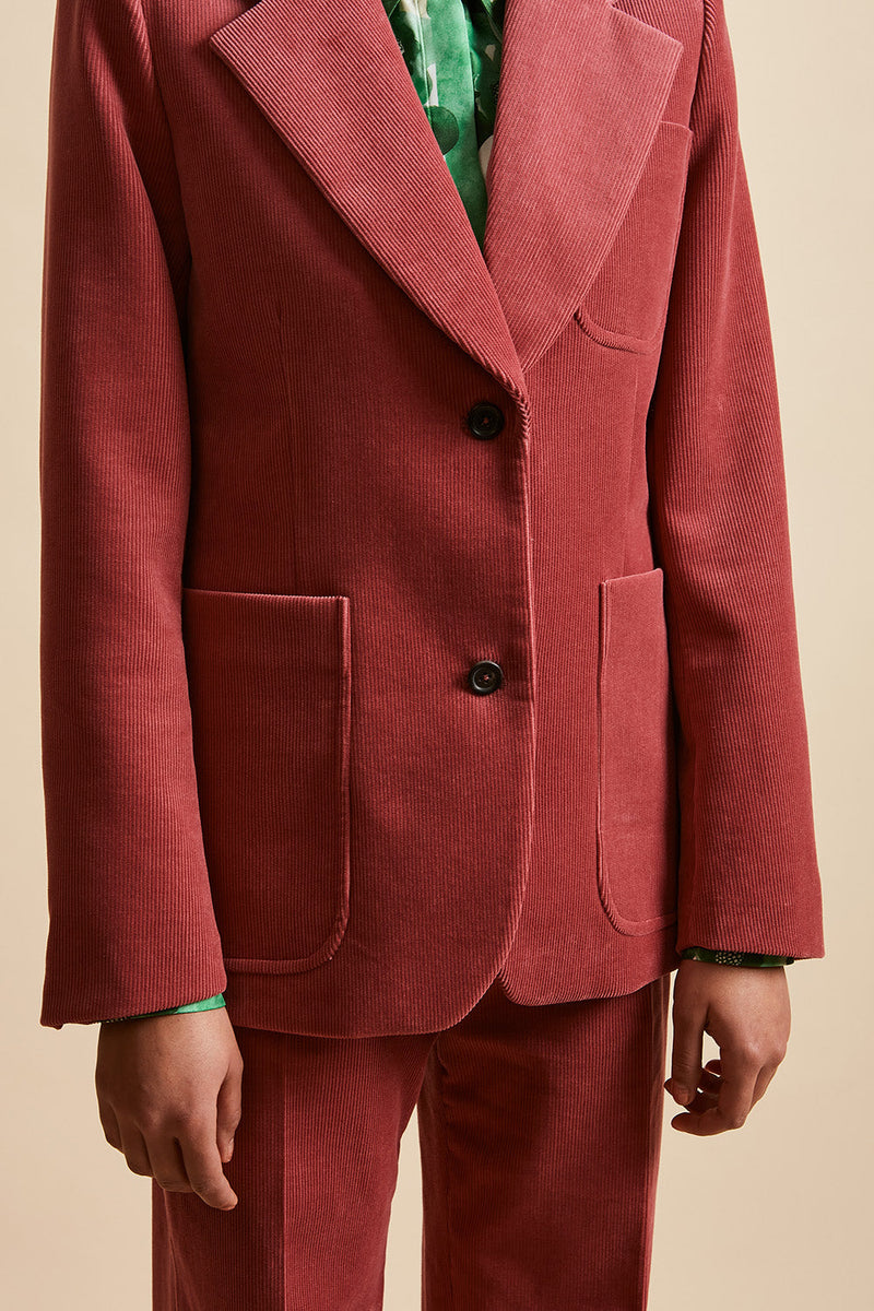 Corduroy jacket with single breasted detail - Vieux Rose