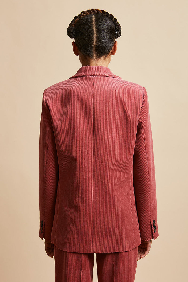 Single-breasted back corduroy jacket - Vieux Rose