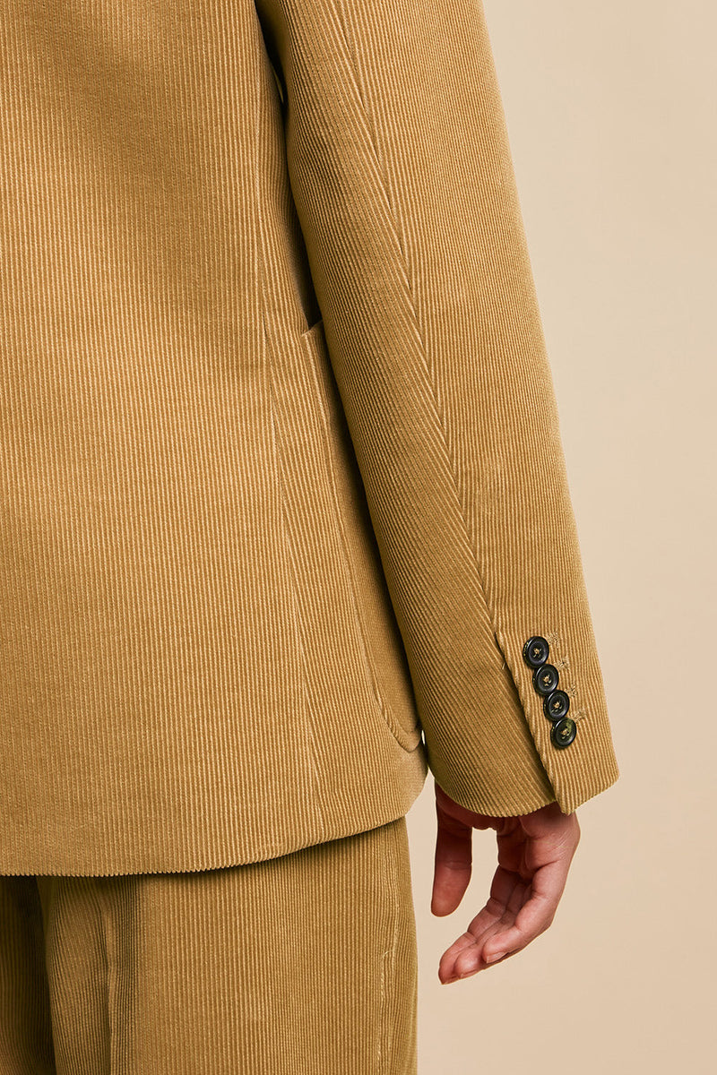 Corduroy jacket with single-breasted detail - Camel