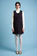 Chasuble dress in full length wool cady - Ebene