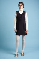 Chasuble dress in wool cady full bis - Ebene