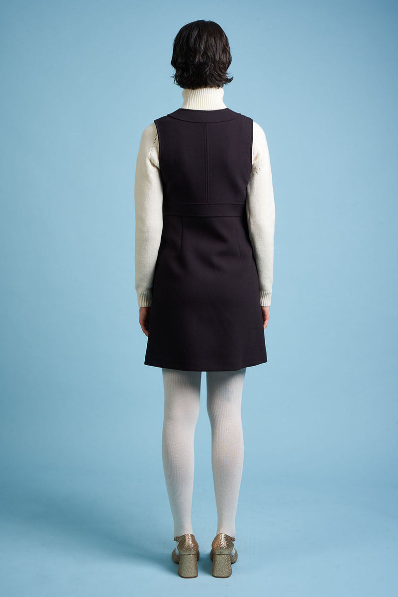 Chasuble dress in wool cady back - Ebene