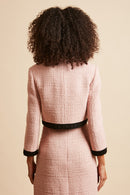 Chaqueta corta entallada de tweed de lana con espalda de lúrex - Rosa