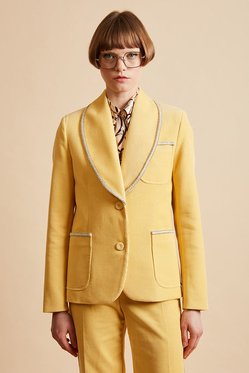 Corduroy portrait suit jacket - yellow