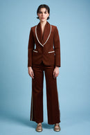 Full-length corduroy suit jacket - Brown