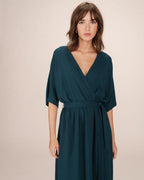 Emerald Wrap Maxi Dress Maud