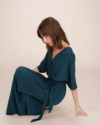 Emerald Wrap Maxi Dress Maud