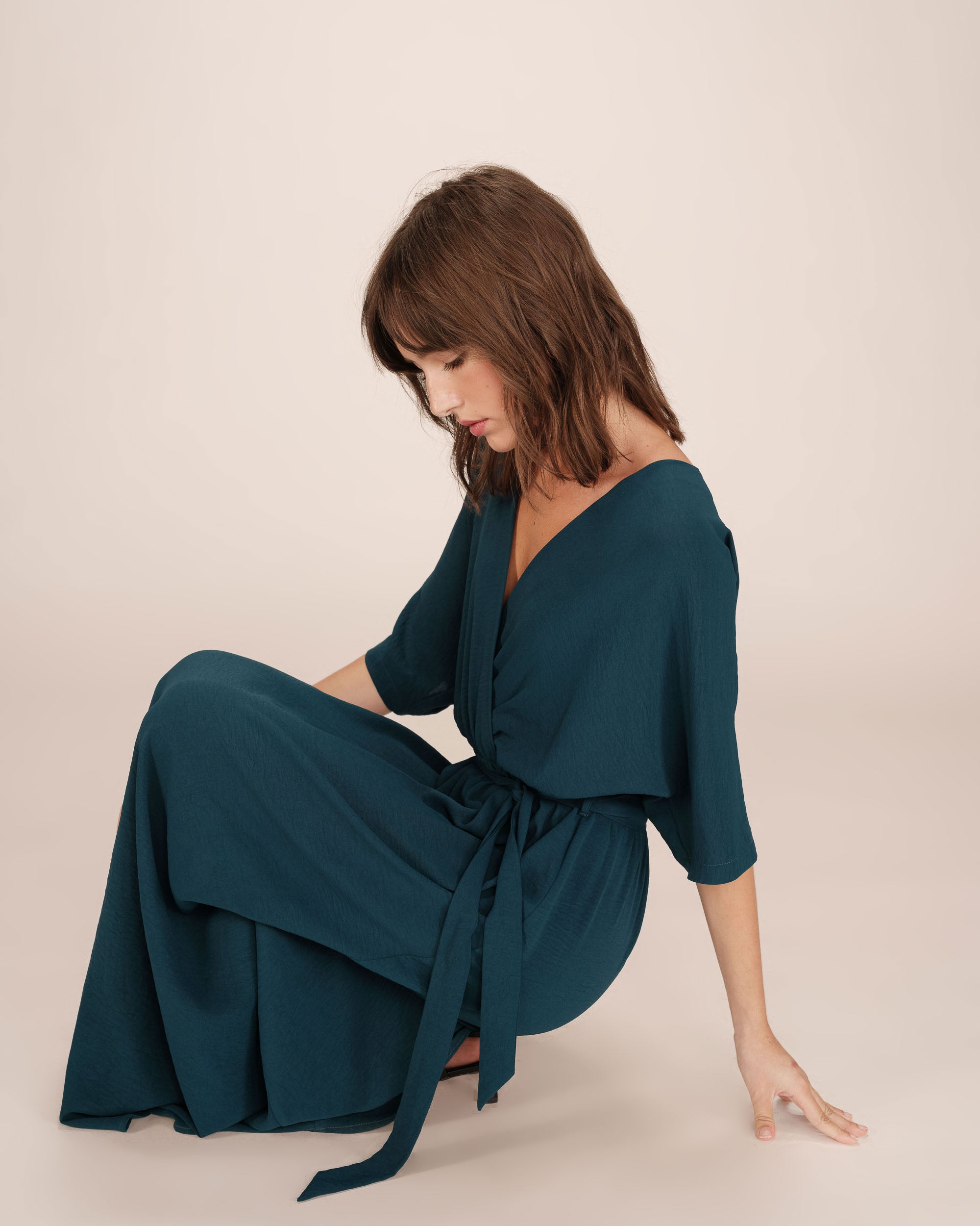 Emerald Wrap Maxi Dress Maud