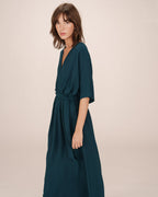 Emerald Wrap Maxi Dress Maud