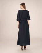 Robe Longue Portefeuille Marine Maud