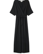 Maud Long Wrap Dress - Black