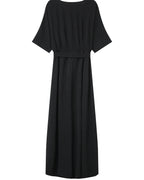 Maud Long Wrap Dress - Black