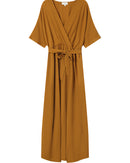 Maud Ocher Long Wrap Dress