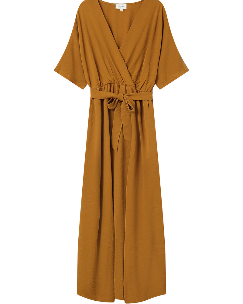 Maud Ocher Long Wrap Dress