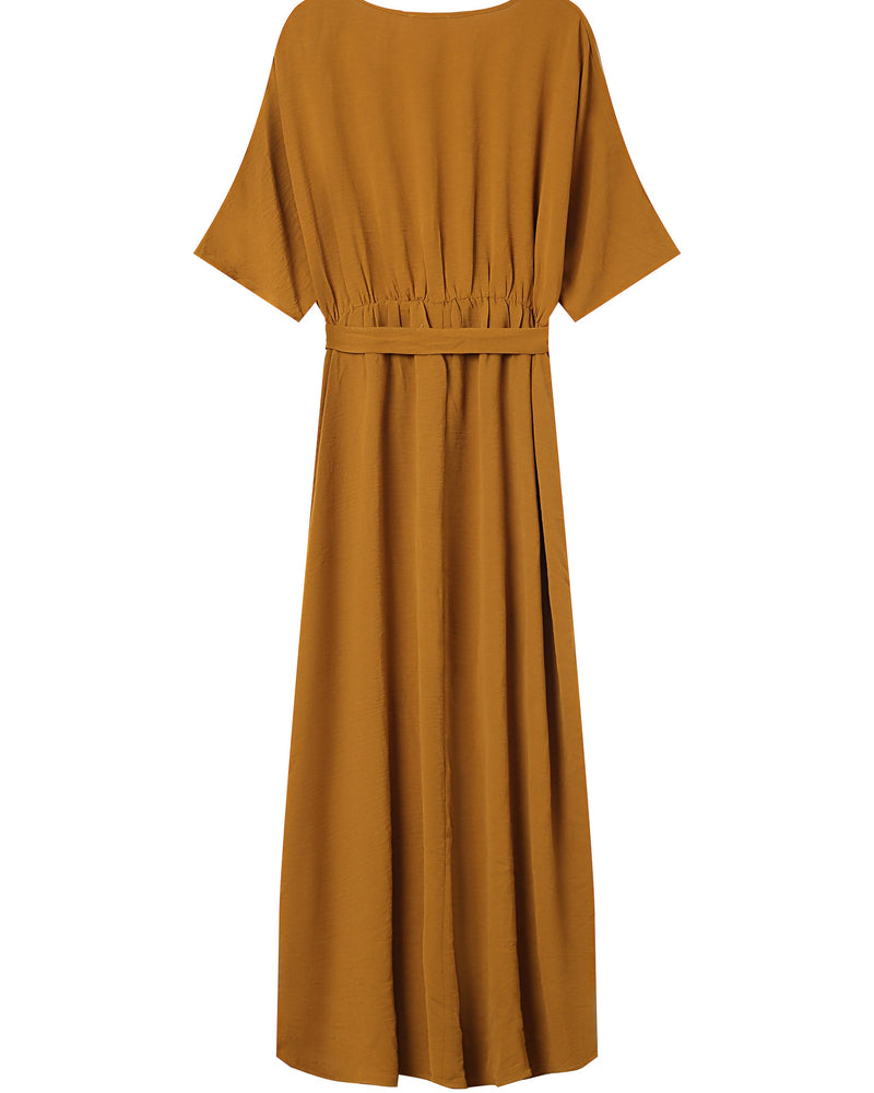 Maud Ocher Long Wrap Dress
