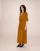 Maud Ocher Long Wrap Dress