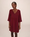 Short Babydoll Dress Burgundy Susana