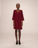 Short Burgundy Babydoll Dress Susana