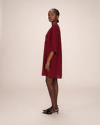 Short Babydoll Dress Burgundy Susana