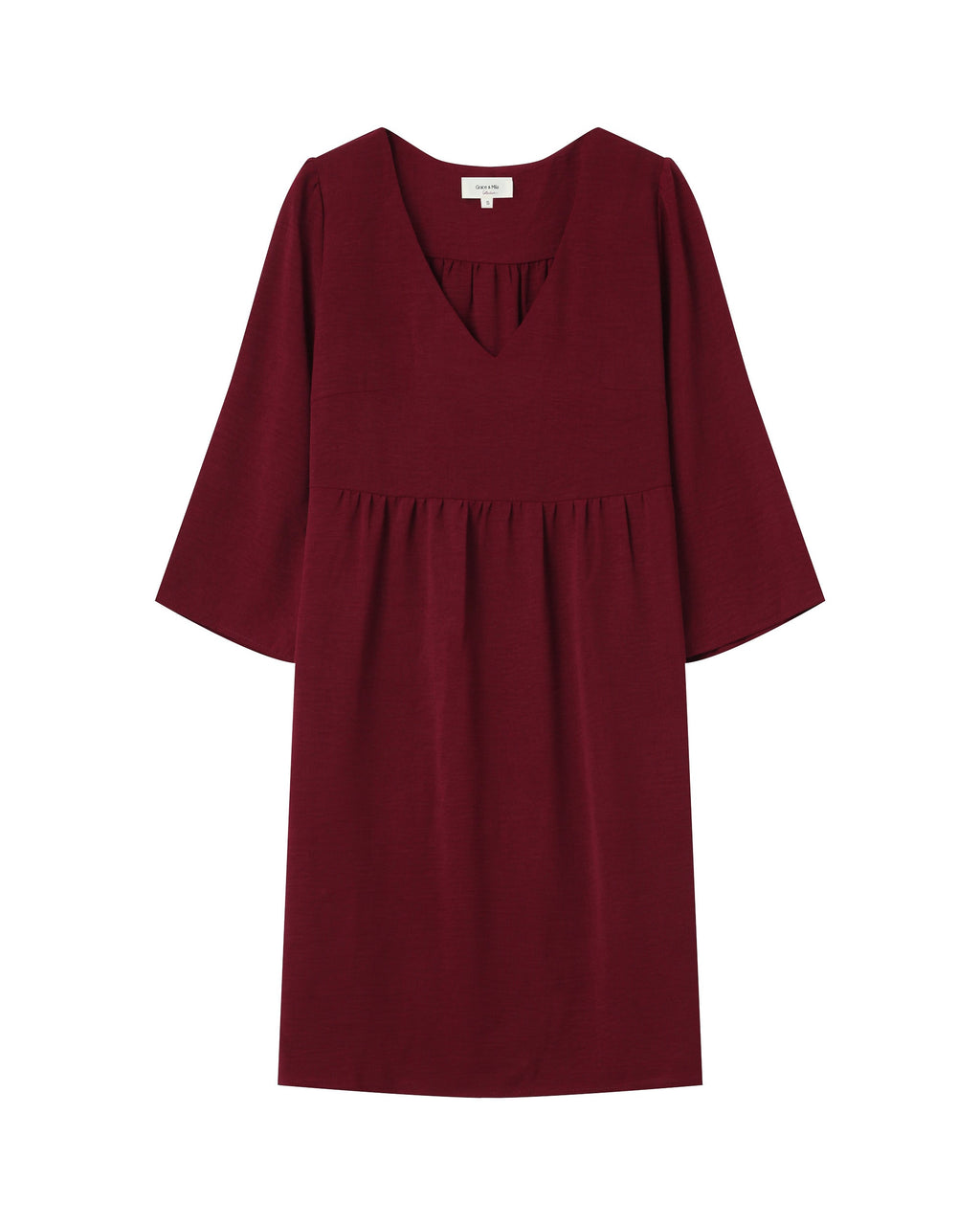 Short Babydoll Dress Burgundy Susana