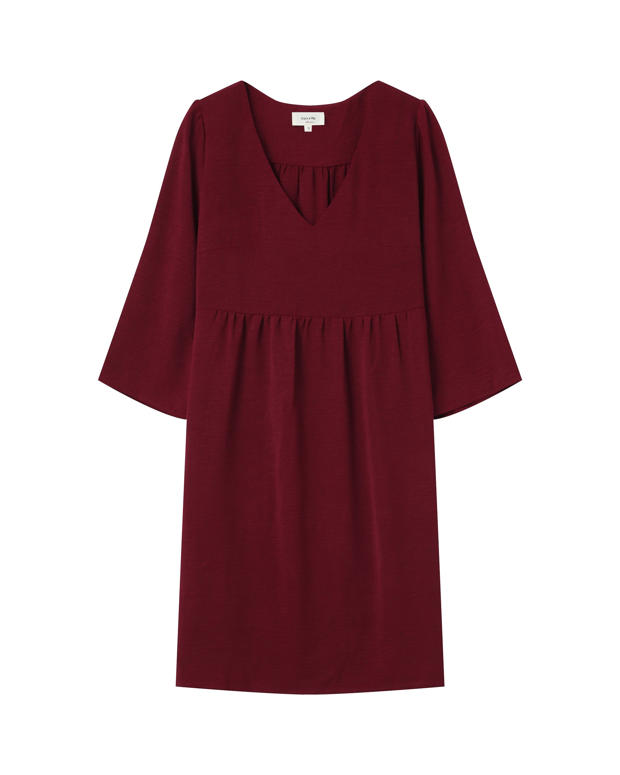 Short Babydoll Dress Burgundy Susana