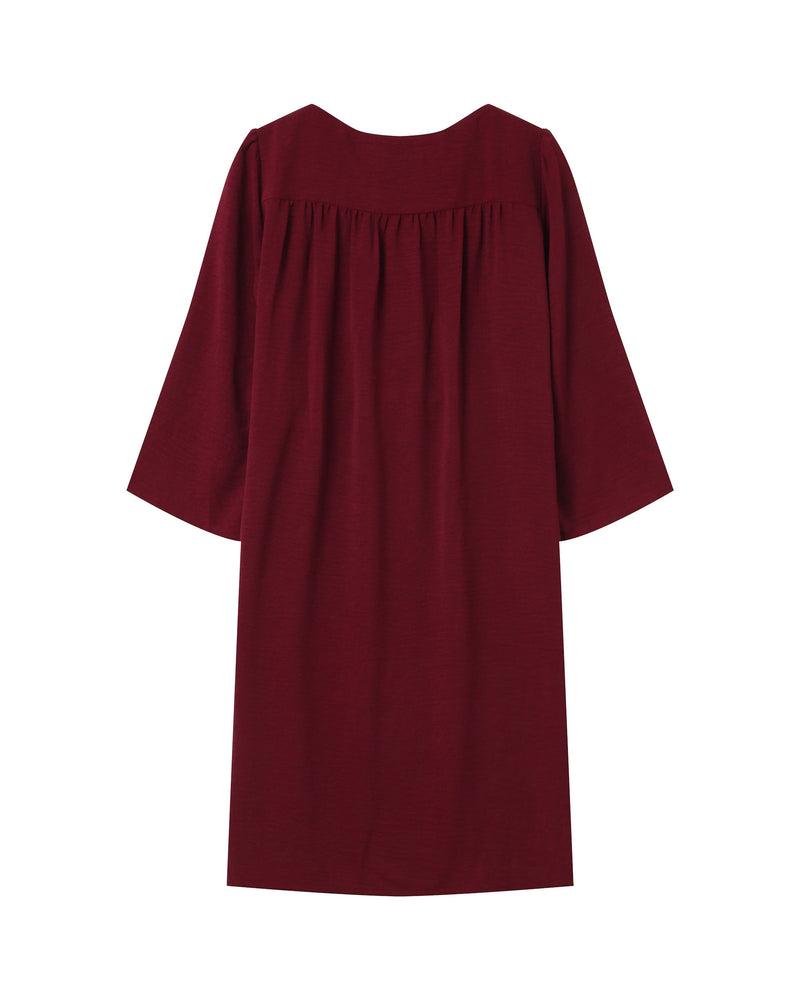 Short Burgundy Babydoll Dress Susana