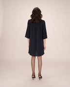 Navy Babydoll Short Dress Susana
