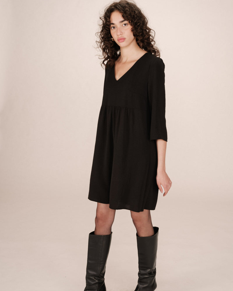 Short Black Babydoll Dress Susana