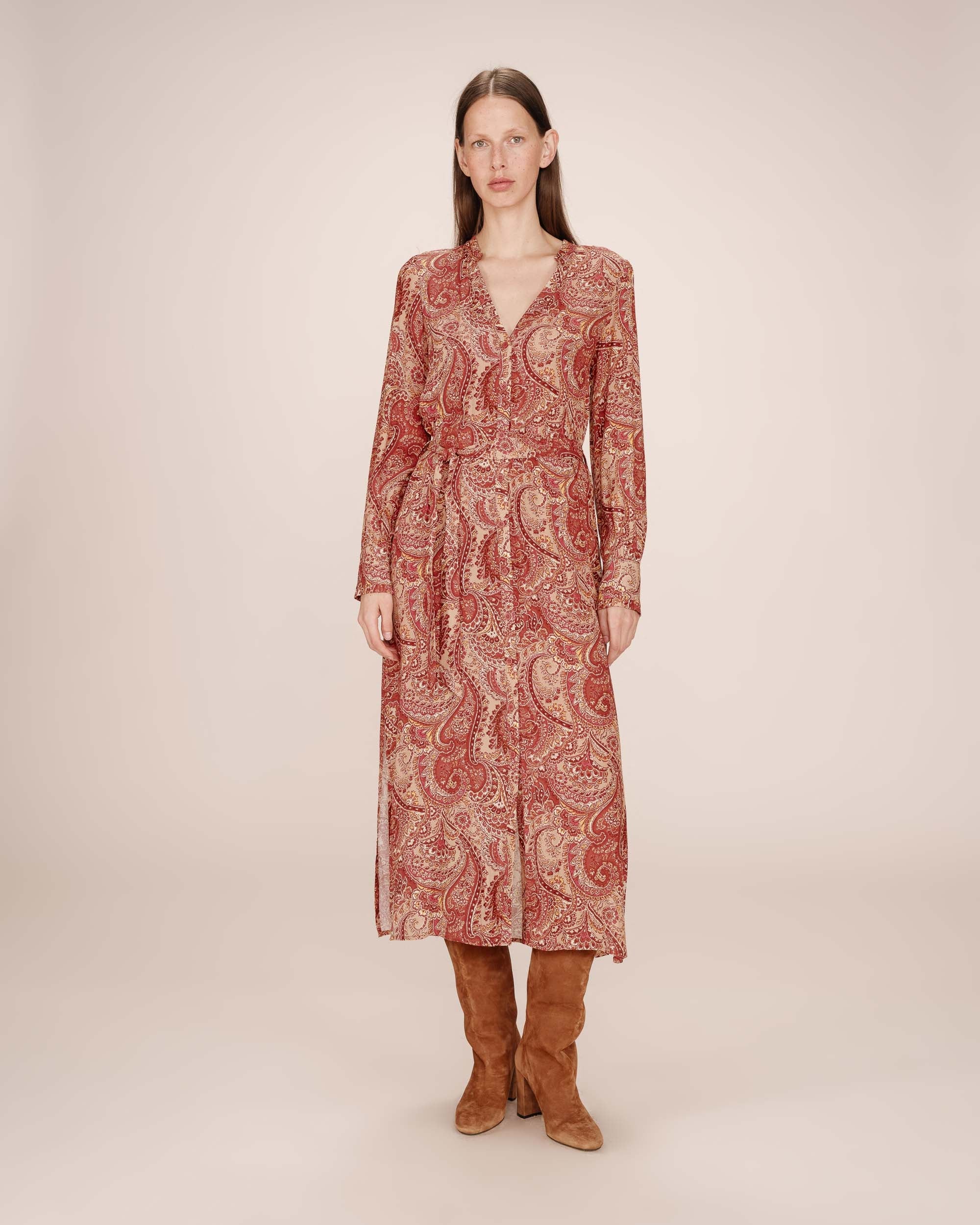 Bohemian Long Dress Terracotta Source