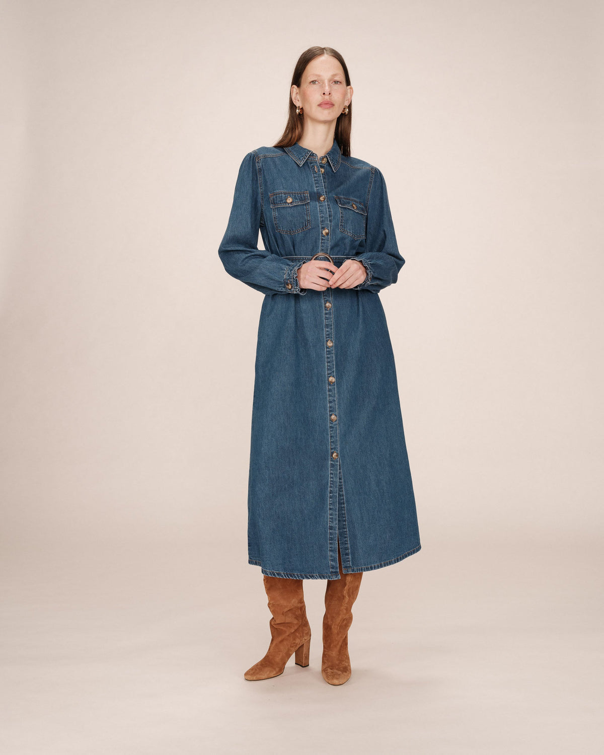 Robe Longue Shanie - Medium Blue