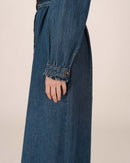 Vestido Camisero Largo Azul Medio Shanie