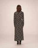 Magnífico vestido largo floral negro