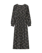 Long Black Floral Dress Superbe