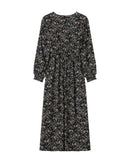Magnífico vestido largo floral negro