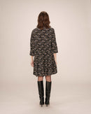 Vestido Corto De Flores Negro Sirius