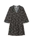 Vestido Corto De Flores Negro Sirius
