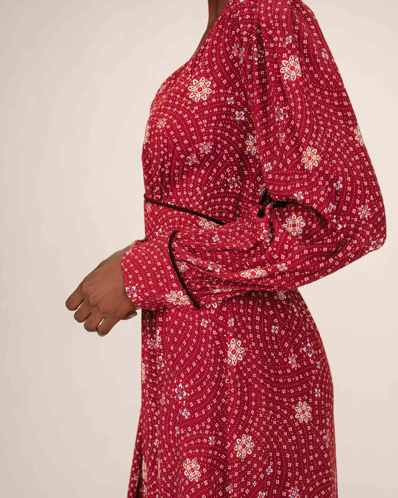 Long Dress With Flowers Sensitive Terracotta