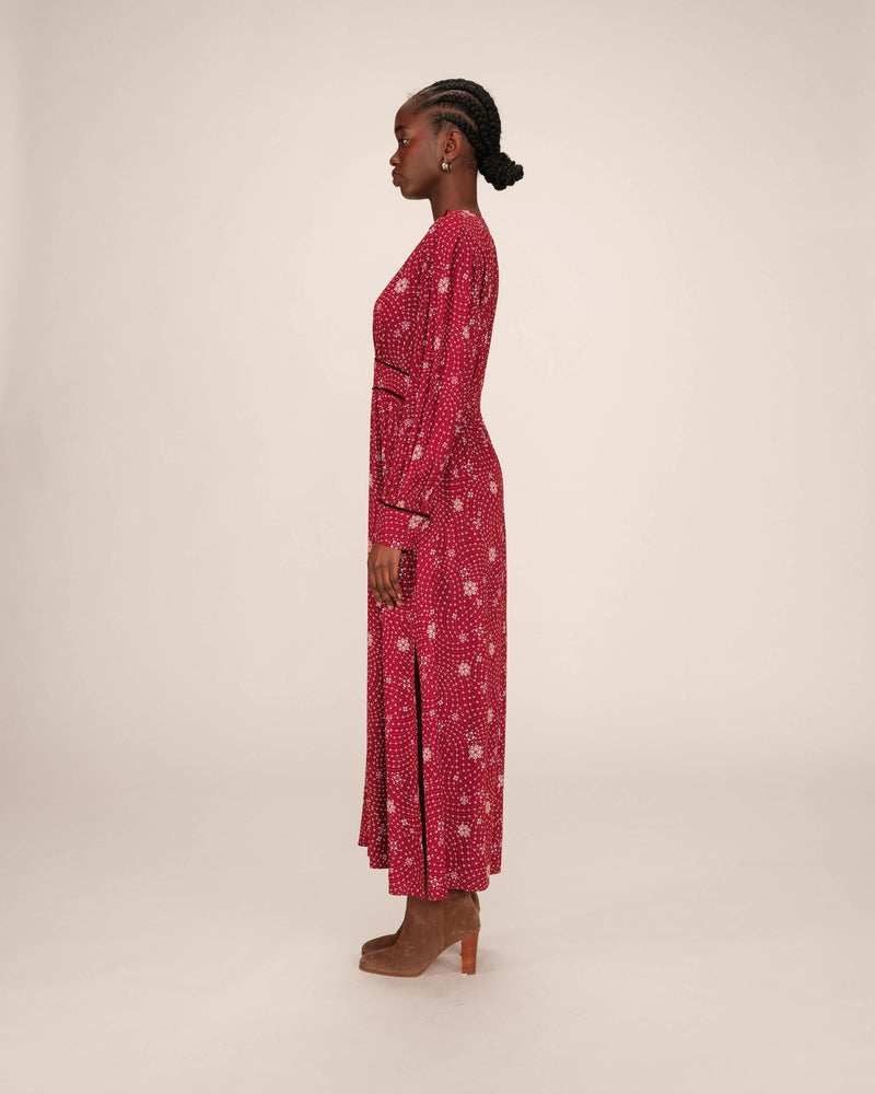 Long Dress With Flowers Sensitive Terracotta