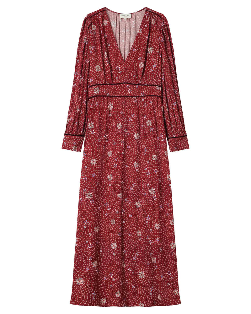 Long Dress With Flowers Sensitive Terracotta