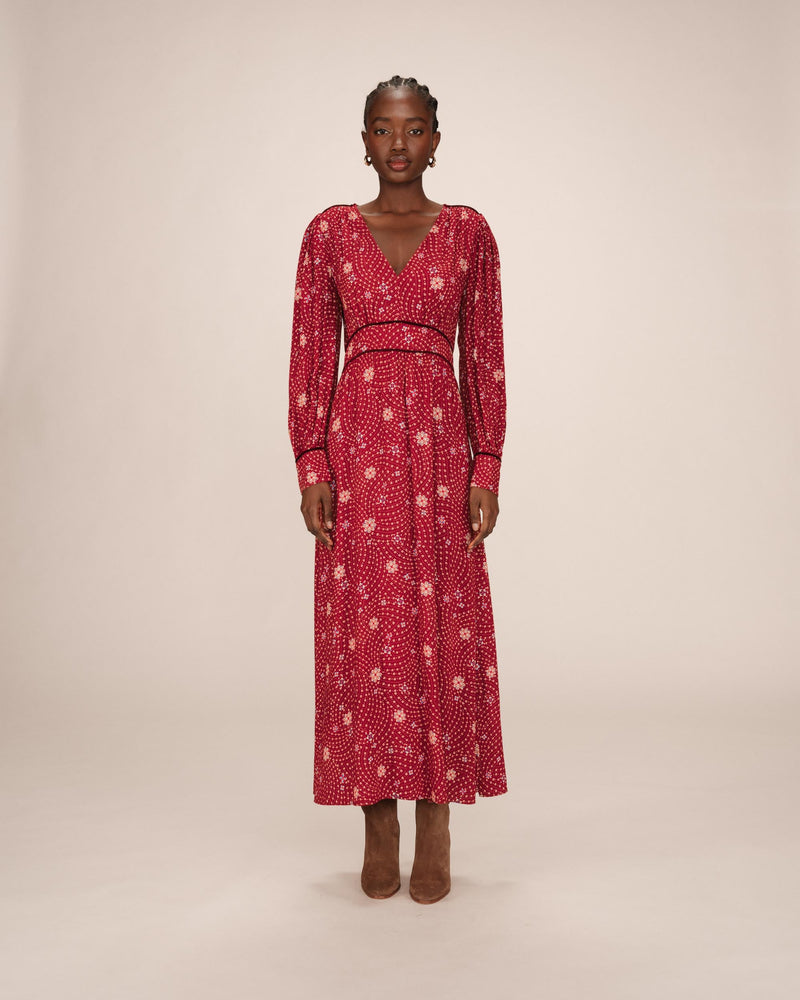 Long Dress With Flowers Sensitive Terracotta