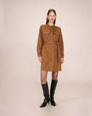 Khaki Serbia Short Shirt Dress