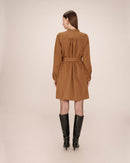 Khaki Serbia Short Shirt Dress