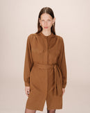 Khaki Serbia Short Shirt Dress