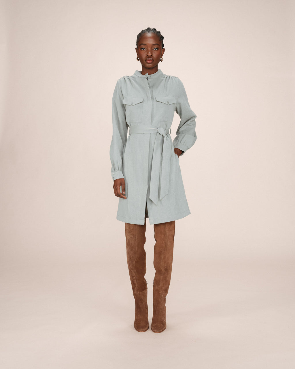 Short Shirt Dress Sage Serbia