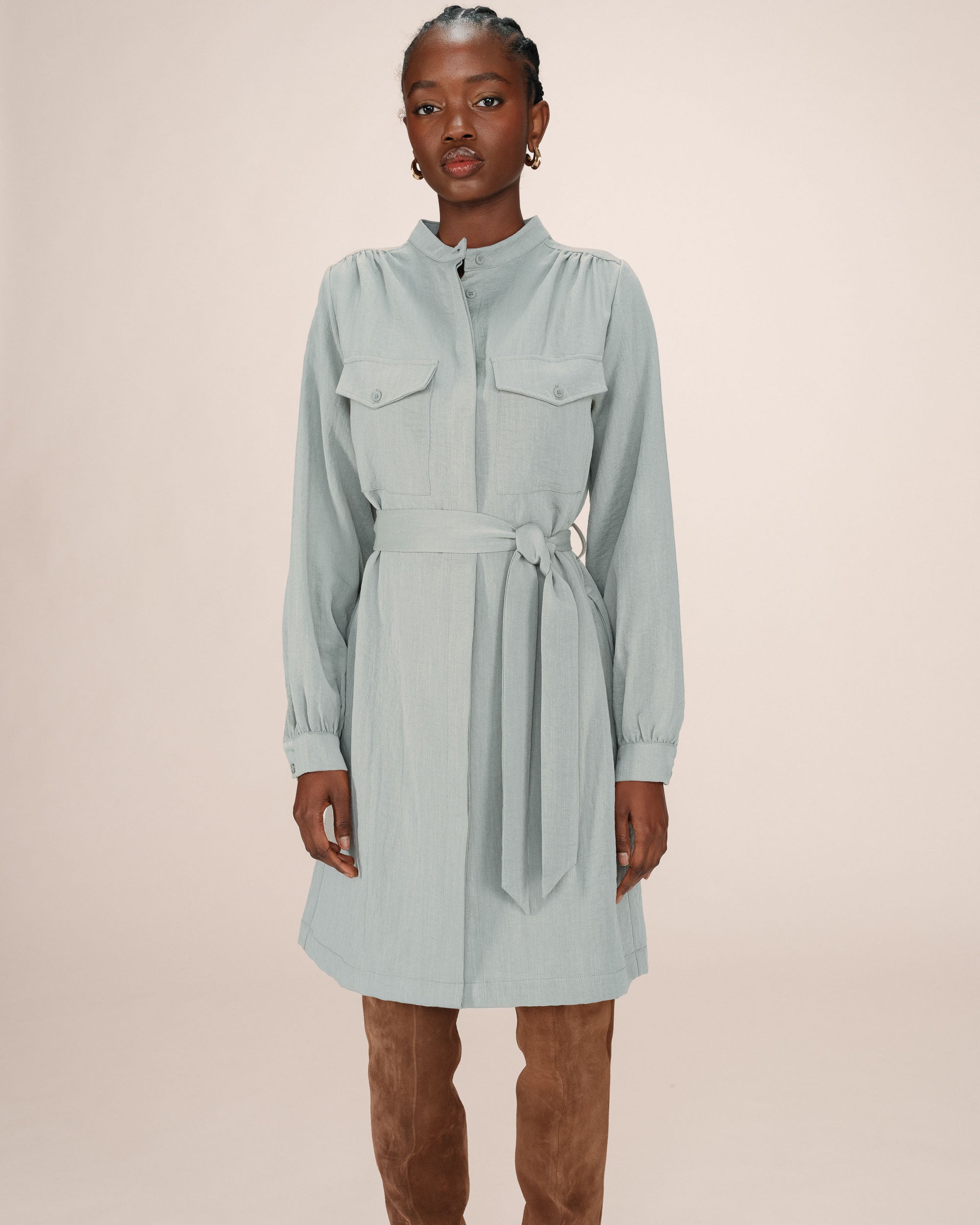 Short Shirt Dress Sage Serbia