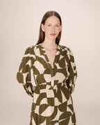 Short Graphic Dress Olive Selia