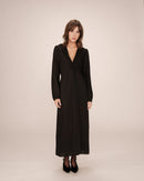 Long V Neck Dress Black Shirley