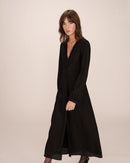 Long V Neck Dress Black Shirley