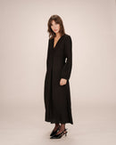Long V Neck Dress Black Shirley