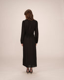 Long V Neck Dress Black Shirley